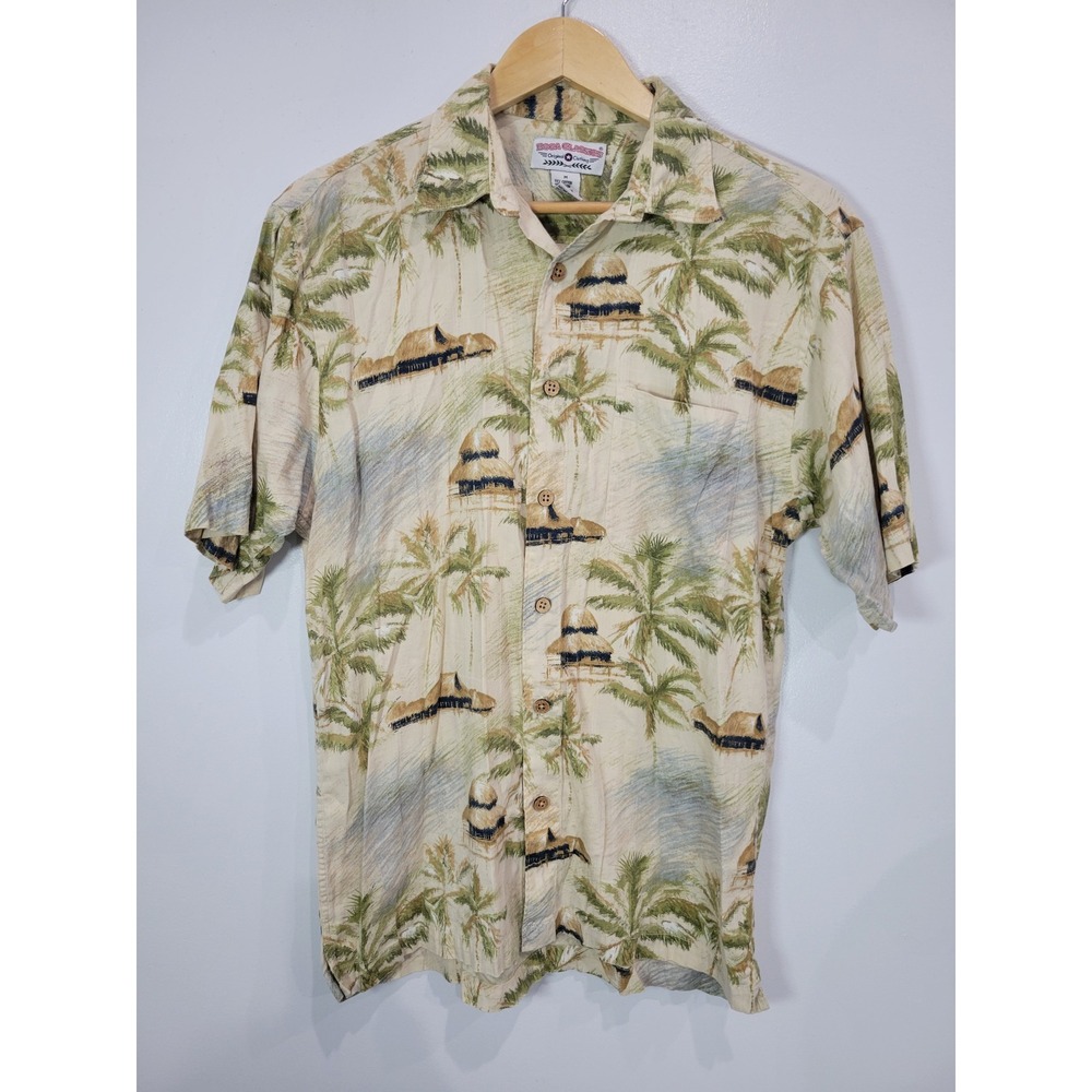 Boca Classics Mens Tropical‎ Palm Tree Hut Shirt Size Medium